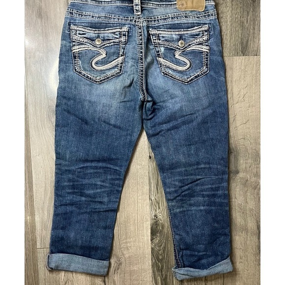 Silver Jeans‎ Co. Aiko Mid Capri W28/L22 Women's Distressed Jeans - Picture 6 of 7